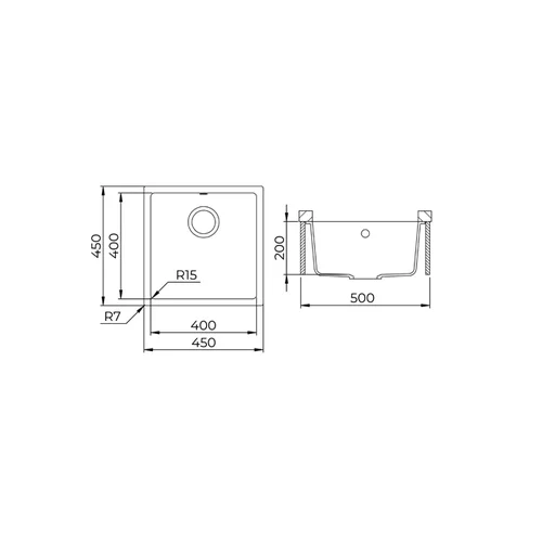Helika Forma SQF102-114W plautuvė šviesiai rudos spalvos image 2