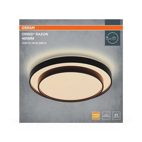 Osram Šviestuvas lubų LED 36W 3000K 2000lm Ø485 Juoda image 3