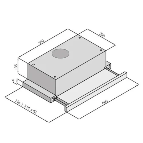 BERK BHD 1190 WH 60 Įmontuojamas gartraukis image 2