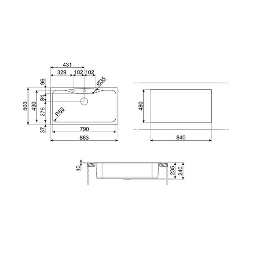 Smeg LSEG860A2 Akmens masės plautuvė image 3