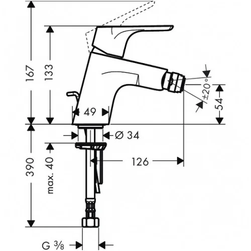 Hansgrohe Focus E2 bidė maišytuvas image 2