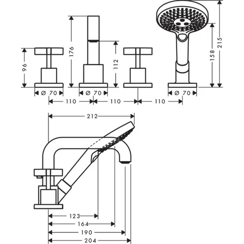 Hansgrohe AXOR Citterio vonios maišytuvas 39453000 Chromo image 2