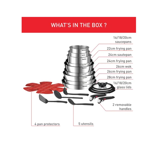 Tefal Ingenio Emotion L897SM74 rinkinys, 22 vnt image 2