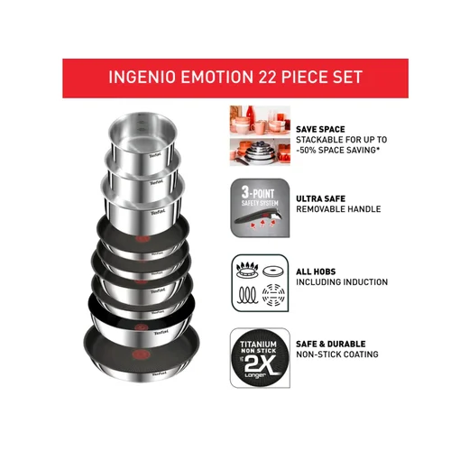 Tefal Ingenio Emotion L897SM74 rinkinys, 22 vnt image 3