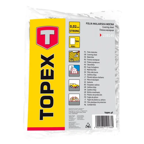 TOPEX Apsauginė plėvelė LDPE 0,02 mm 4x5 m image 2