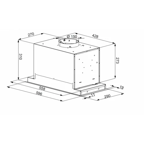 Schlosser HL60PBWH GLASS 60 cm įmontuojamas gartraukis image 3