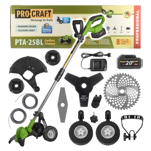 ProCraft PTA-25BL-1B Akumuliatorinis trimeris, 20 V, 3 Ah image 1