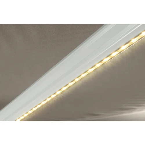 Elektrinė kasetinė markizė su LED apšvietimu 3,50 x 3 m, rusvai pilka/balta image 3
