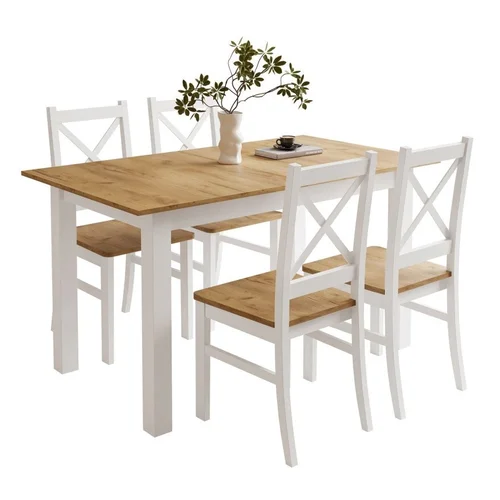 ARTON I valgomojo komplektas, juodas / auksinis craft ąžuolas image 1