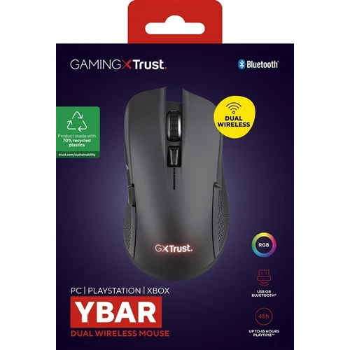 Trust GXT931 Ybar Belaidė lazerinė pelė Juoda image 2