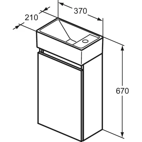 Ideal Standard Eurovit pakabinama vonios spintelė, Balta, 21x37x67 cm image 2