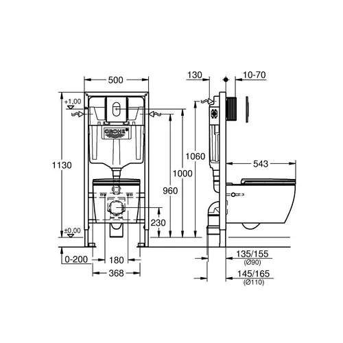 GROHE 103849SH00, 5 viename, 1,13 m montavimo aukštis image 2