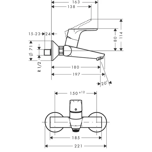 Hansgrohe Focus 31923000 praustuvo maišytuvas Chromo image 2