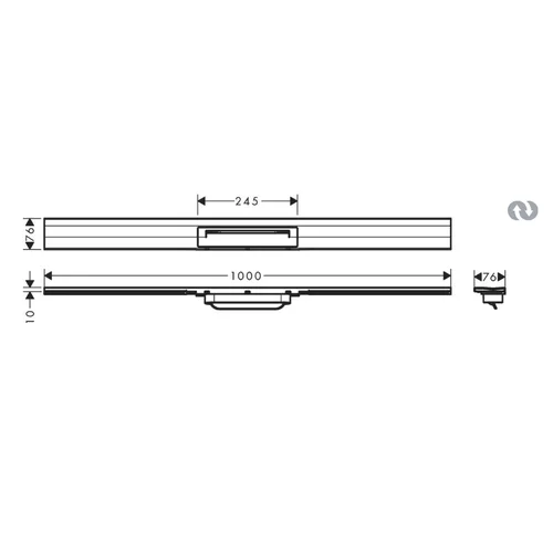 Hansgrohe RainDrain Flex Wall 1000 mm dušo grotelių bronza image 3