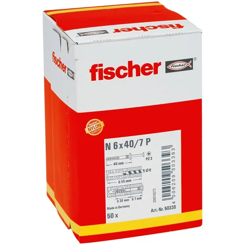 Fischer Hammerfix N-P kaištis su borteliu 6x40mm, 50 vnt. image 2