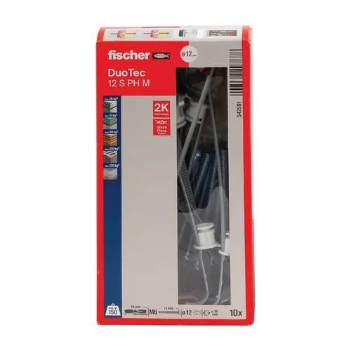 Fischer DUOTEC 12 gipso kartono kaištis su varžtu, 10 vnt. image 1