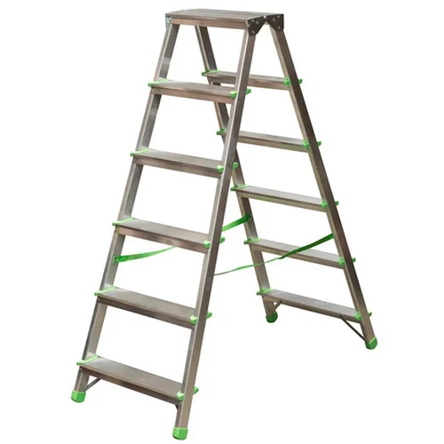 EUROSTYL kopėčios aliuminės, dvipusės, 6 pakopos, 121–131 cm, 150 kg image 1