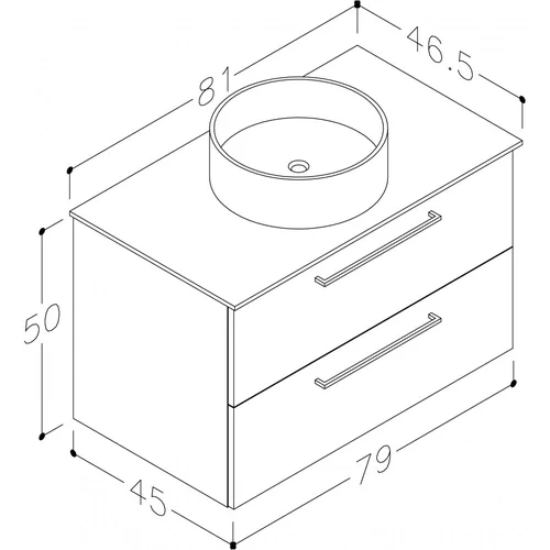 Raguvos Baldai JOY Apatinė spintelė 81 cm, Šviesus ąžuolas image 2