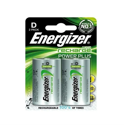 Energizer D HR20 2500 mAh NiMH įkraunami akumuliatoriai, 2 vnt image 2