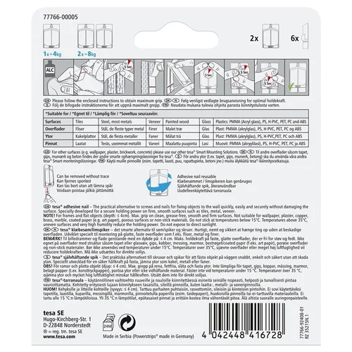Tesa kabliukai rėmeliui pakabinti, 77766, 2X4 kg, plytelėms image 2
