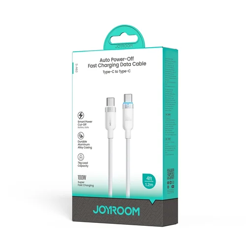 Joyroom S-A63 USB-C į USB-C 100W 1,2 m Baltas kabelis image 2