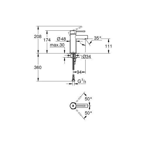 Grohe Essence 34294001 Praustuvo maišytuvas Chromo image 2