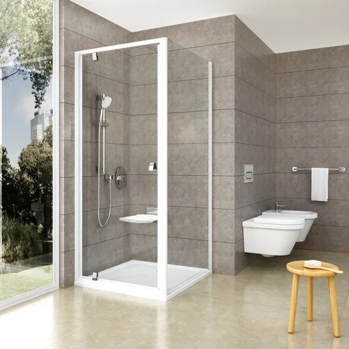 RAVAK PPS-90 Stacionari dušo sienelė Baltas rėmas, 90 cm image 2