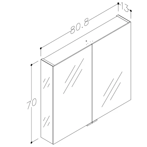 Raguvos Baldai 2100500 Veidrodinė spintelė dvigubo veidrodžio durelėmis 80 cm image 2