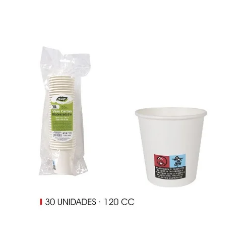 Algon popieriniai vienkartiniai puodeliai, 120 ml, 30 vnt, balta image 2