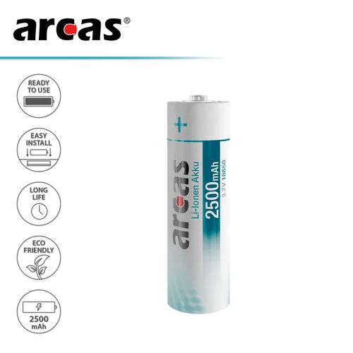 Arcas Įkraunamas elementas Li-ion 18650 3.7V B1 2500 mAh image 2