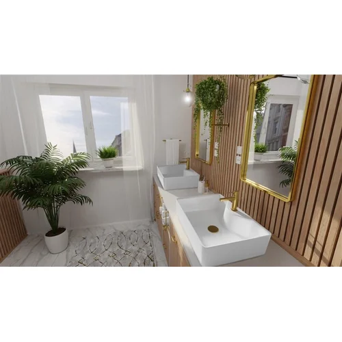 Praustuvo maišytuvas Invena Glamour BU-02-009-V, Aukso image 3