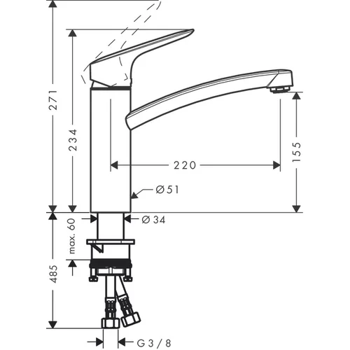 Hansgrohe Logis M31 71839000 Virtuvinis maišytuvas image 2
