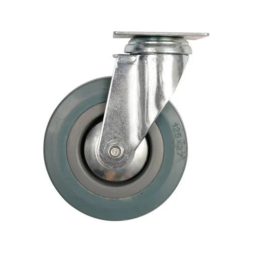 Vorel ratukas vežimėliui, guminis, pilkas, pasukamas d-75mm, 40kg image 1