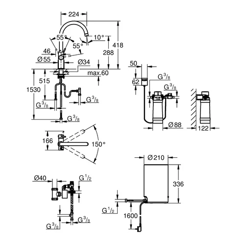 Grohe RED DUO 30083DC1 virtuvinis maišytuvas, M dydžio boileriu image 3
