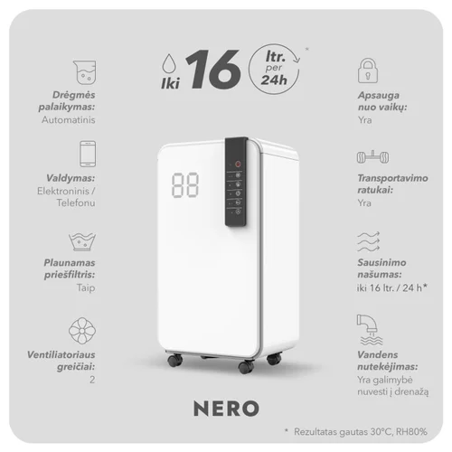 Oro sausintuvas Adolus NERO 270W, 2l image 3