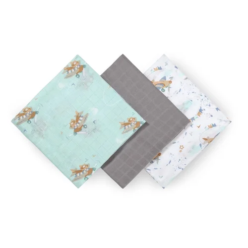 BabyOno bambukiniai vystyklai 3 vnt 70x70 cm 397/10 pilkos spalvos image 2
