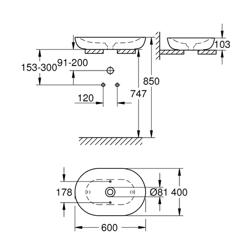 Grohe Essence Vessel 3960800H 600x400 mm Praustuvas image 2
