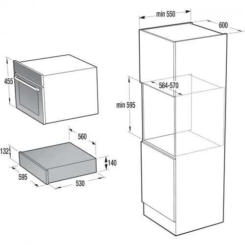 GORENJE WD1410BG Įmontuojamas šildymo stalčius image 2