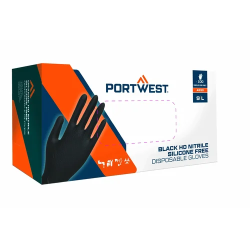 PORTWEST A930 HD nitrilinės pirštinės XXL, Juodos image 3
