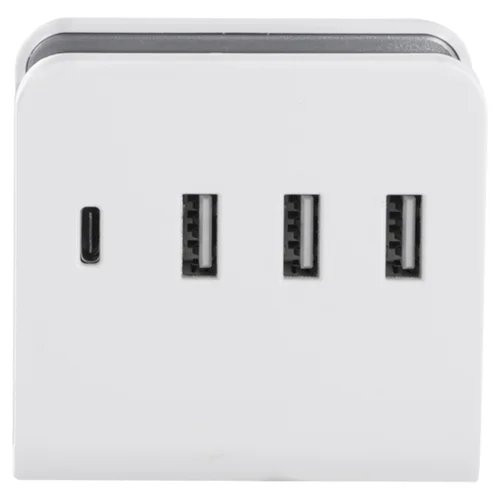 Kroviklis 3x USB-A, 1x USB-C, baltas/pilkas image 2