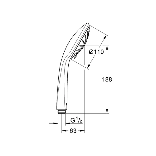 Grohe EUPHORIA 110, 27239001, chromo rankinis dušas image 2