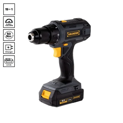 Gręžtuvas su akumuliatoriumi Grunder CD-L1218, 18 V, 2 Ah image 2