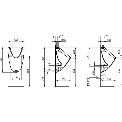 Pisuaras Ideal Standard Eurovit, pajungimas iš viršaus image 2
