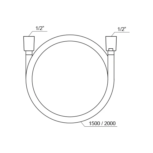 Ravak SilverShine 914.02, X07P339, 200 cm plastikinė dušo žarna image 2