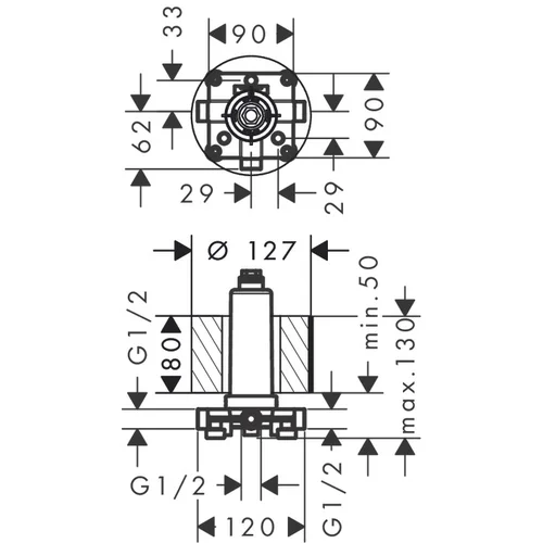 Hansgrohe Rainmaker Select 24010180 Lubinės alkūnės montavimo komplektas image 2