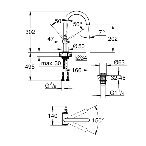 Grohe Atrio 32042GL3, šaltas saulėtekis image 2