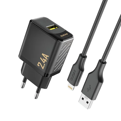 Dudao A23L 12W USB-A + USB-A į Lightning kabelis 1.0 m Juoda image 1