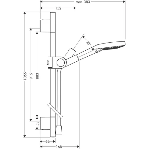 Hansgrohe Axor UNO 120 3jet rankinis dušo komplektas 27987800 image 2