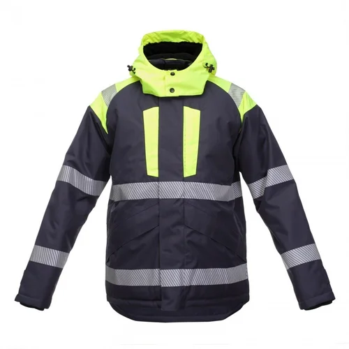 BoSafety WJ-GALAXY-1104 Žieminė darbo striukė su atšvaitinėmis juostomis – 4XL Hi-vis Geltona/Žalia image 1
