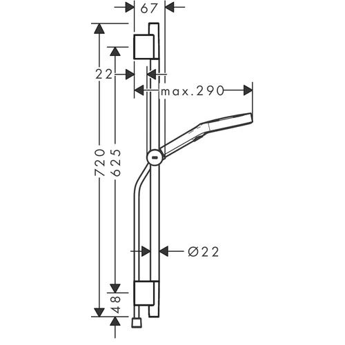 Hansgrohe Rainfinity 130 3jet EcoSmart Dušo komplektas 65 cm image 2